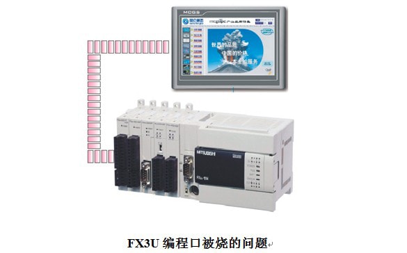 FX3U編程口被燒的問題